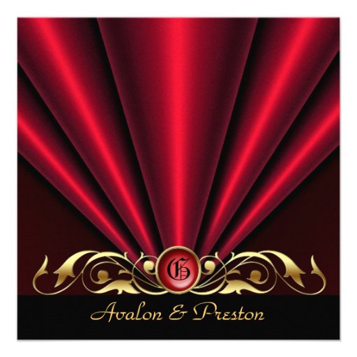 Roaring 20's Red Art Deco Bridal Shower Invitation