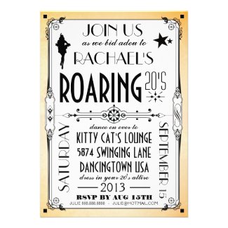 Roaring 20's Retro Art Deco Party Invitation