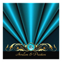 Roaring 20's Teal Art Deco Bridal Shower Invite