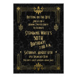 Roaring 20s Twenties Art Deco 50th Birthday Party Custom Announcements