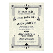 Roaring 20s Twenties Art Deco Wedding Invitation