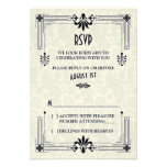 Roaring 20s Twenties Art Deco Wedding RSVP Card