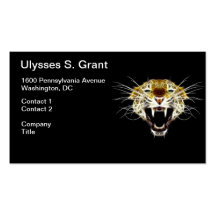 Roaring Leopard Head Cat Business Card