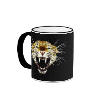 Roaring Leopard Head Cat Mug