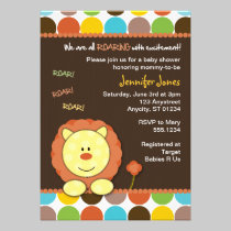 Roaring Lion Dots Baby Shower Invitation invitations