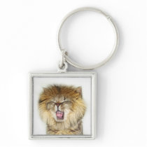 Roaring lion kitten key chains