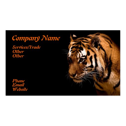 Roaring Tiger Business Card (front side)