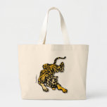 Roaring Tiger On Multi Colour Leather Tote Bags