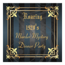 Roaring Twenties Art Deco Black Party Invitation