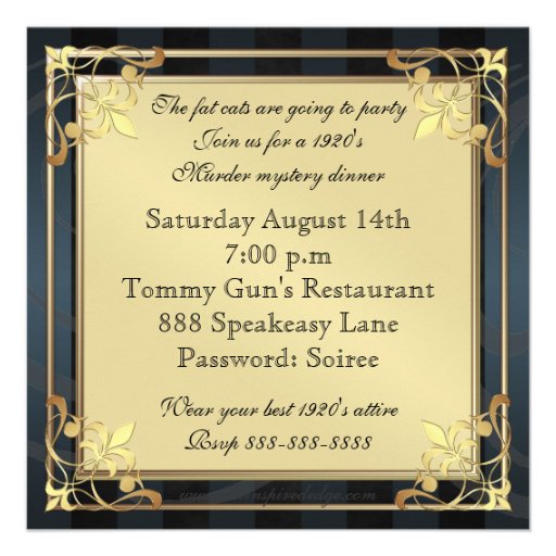 Roaring Twenties Art Deco Black Party Invitation