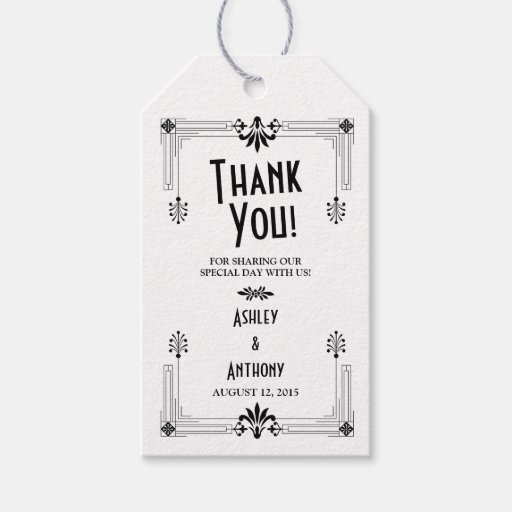 Roaring Twenties Art Deco Wedding Gift Tags Zazzle