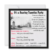 Roaring Twenties Creative Theme Party Custom Invitations