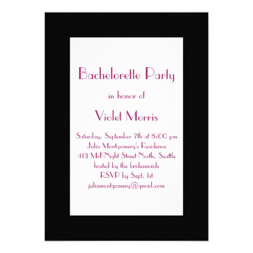 Roaring Twenties Fuchsia Bachelorette Invitation