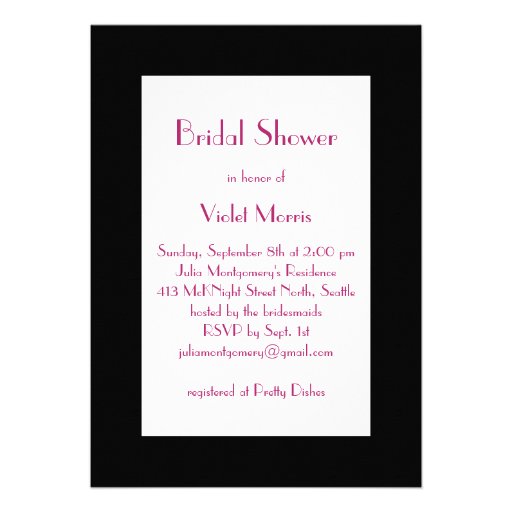 Roaring Twenties Fuchsia Bridal Shower Invitation