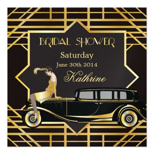 Roaring Twenties Gatsby Style Bridal Shower Invitation