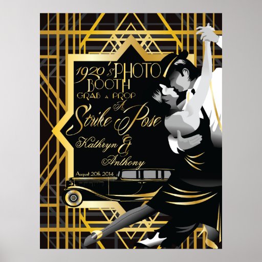 Roaring Twenties Gatsby Style Photo Booth Poster : Zazzle