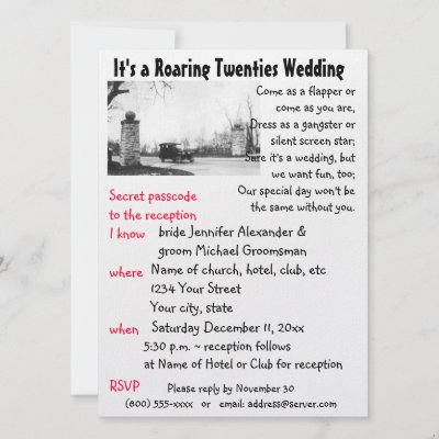 Roaring Twenties Theme Wedding Invite by Rebecca Reeder