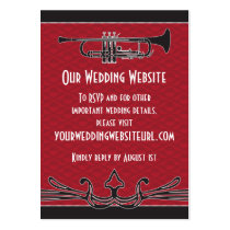 Roaring Twenties Trumpet Wedding Website Insert business cards
