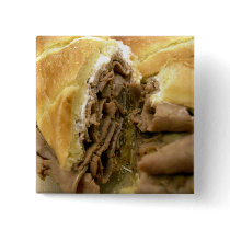 Roast beef sandwich with creamy goat cheese buttons