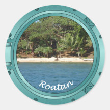 Roatan Porthole Round Stickers