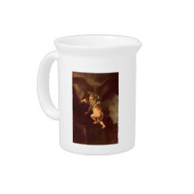 Robbery of Ganymede by Rembrandt Beverage Pitcher