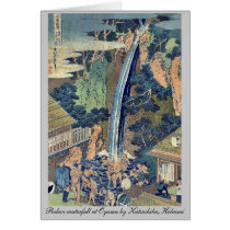 Roben waterfall at Oyama by Katsushika,Hokusai Cards