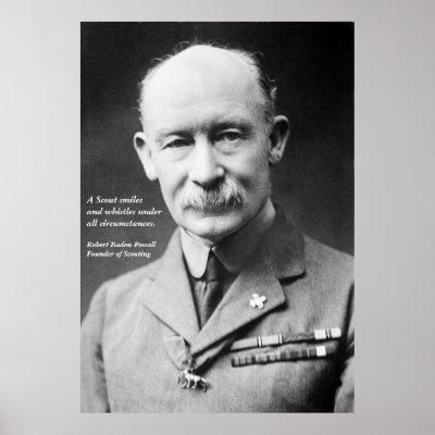 portrait of robert baden-powell, founder of the scouting movement; boy ...