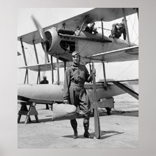 Robert E. Byrd With Hydroaeroplane, 1920s Poster 