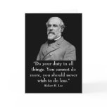 Robert E. Lee and quote Card