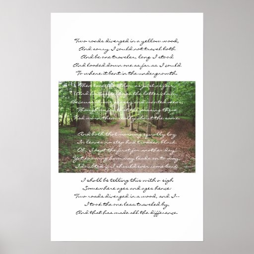 Robert Frost - The Road Not Taken Print
