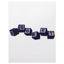 Robert toy blocks in blue letterhead
