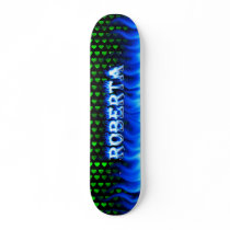 Roberta blue fire Skatersollie skateboard.