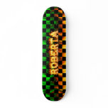 Roberta skateboard fire and flames design