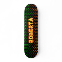 Roberta skateboard fire and flames design