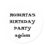 ROBERTA'S BIRTHDAY PARTYageless stickers