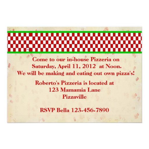 Roberto's Pizzeria Party Invite