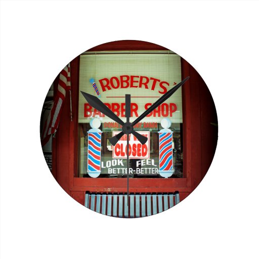 Roberts Barber Shop Round Wallclocks