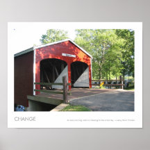 Roberts Double Barreled Covered Bridge Photo Print
