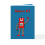 Robi the Retro Robot Kids Birthday Card
