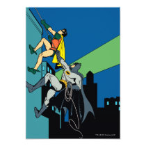 invitations, vintage, retro, robin batman climb, batman, bat man, 1966 batman, 60&#39;s batman, batman action callout, action words, fighting sound effect words, punching sounds, adam west, burt ward, batman tv show, batman cartoon graphics, super hero, classic tv show, Invitation with custom graphic design