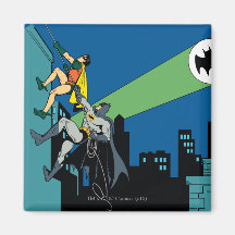 Robin And Batman Climb Refrigerator Magnet