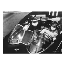 Robin and Batman in Batmobile Personalized Invitations