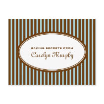 Robin blue chocolate brown custom recipe card postcards