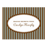 Robin blue chocolate brown custom recipe card postcard