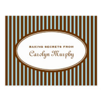 Robin blue chocolate brown custom recipe card postcards