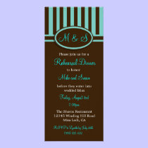 Robin Egg Blue and Brown Wedding Rehearsal Dinner invitations