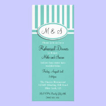 Robin Egg Blue and White Wedding Rehearsal Dinner invitations
