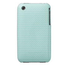 Robin Egg Blue and White Zig Zag iPhone 3 Case