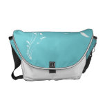 Robin Egg Blue Floral Messenger Bag