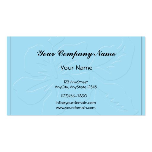 Robin Egg Blue Tone on Tone Hibiscus Business Card (front side)